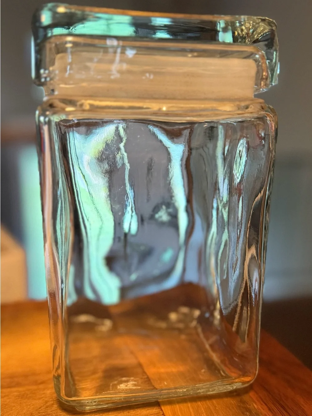 Clear Glass Square Storage Jar